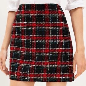 Loft Plaid Tweed Skirt 8
